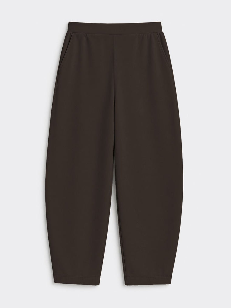 Premium Scuba Joggers: Cocoa Brown Women Barrel Joggers