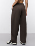 Premium Scuba Joggers: Cocoa Brown Women Barrel Joggers