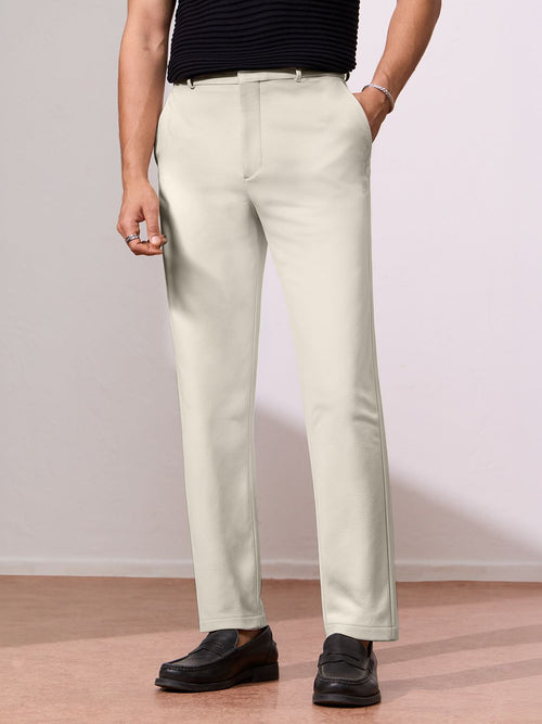 All-Day Pants: Ecru Beige Men Pants