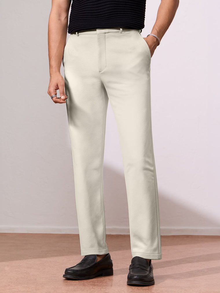 All-Day Pants: Ecru Beige Men Pants