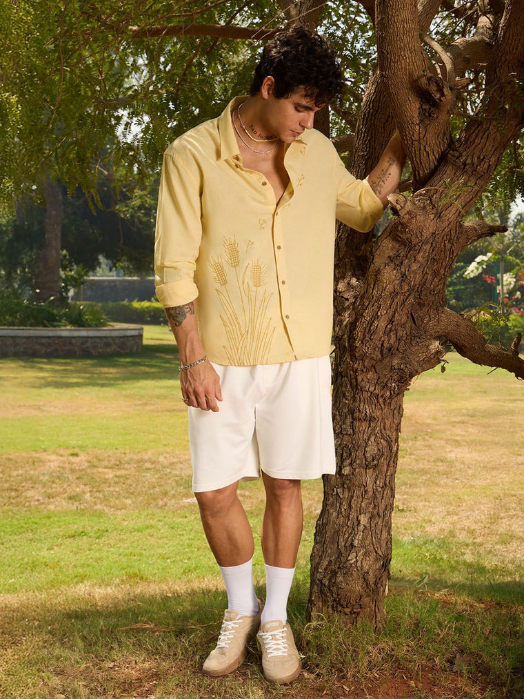 Cotton Linen: Wheat Cotton Linen Shirts