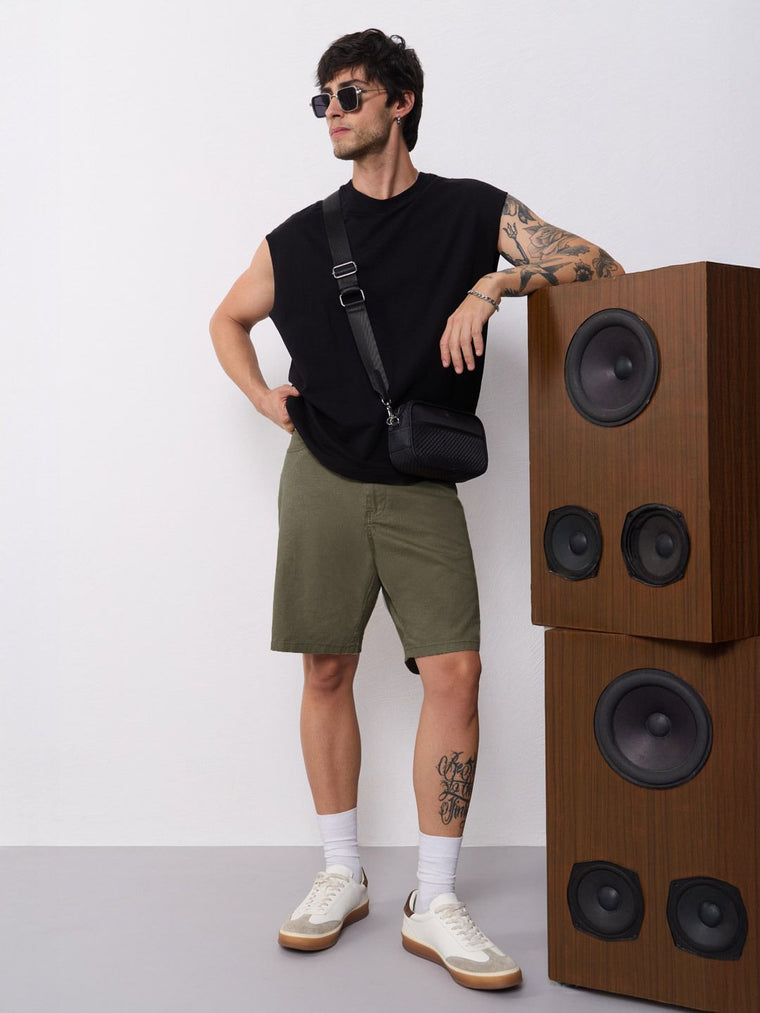 Chino Shorts: Deep Olive Men Bermuda Shorts