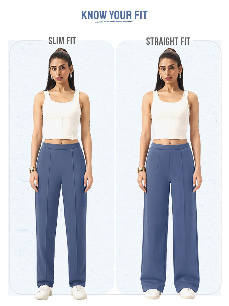 Premium Scuba Joggers: Navy Blue Women Slim Joggers