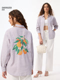 Plaid Shirt: Citrus Bloom Women Oversized Shirts