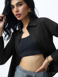 Classic Solids: Urban Black Women Regular Shirts