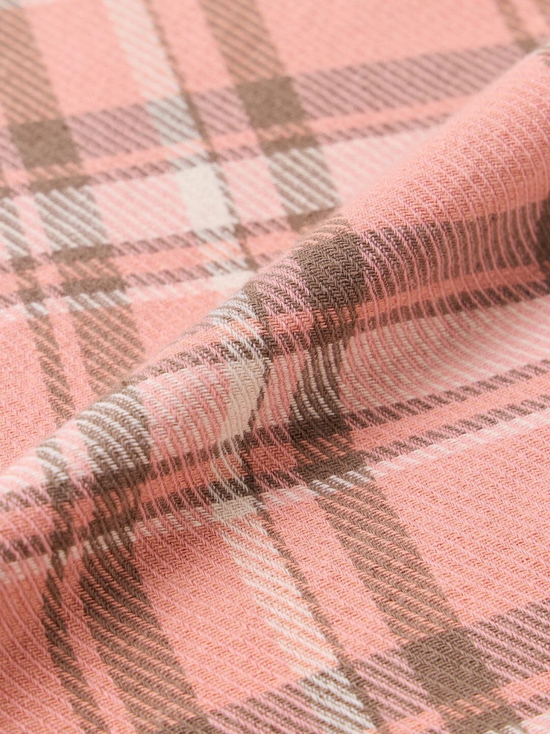 Plaid Shirt: Peach Dust Women Oversized Shirts