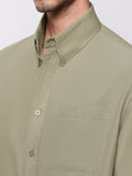 Oxford Shirt: Soft Sage Men Boxy Fit Shirts
