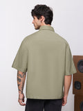 Oxford Shirt: Soft Sage Men Boxy Fit Shirts