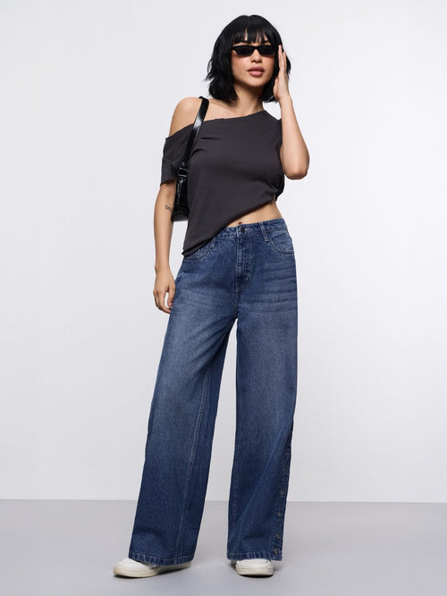 Wide-Leg Denim: Blue Tide Women Wide Denims