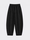 Premium Scuba Joggers: Ink Black Women Barrel Joggers