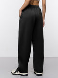 Premium Scuba Joggers: Ink Black Women Barrel Joggers