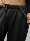 Premium Scuba Joggers: Ink Black Women Barrel Joggers