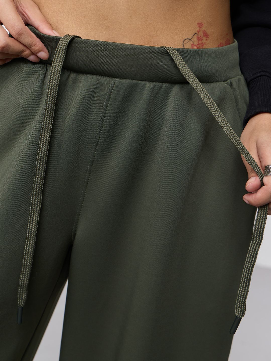Premium Scuba Joggers: Classic Sage Women Barrel Joggers