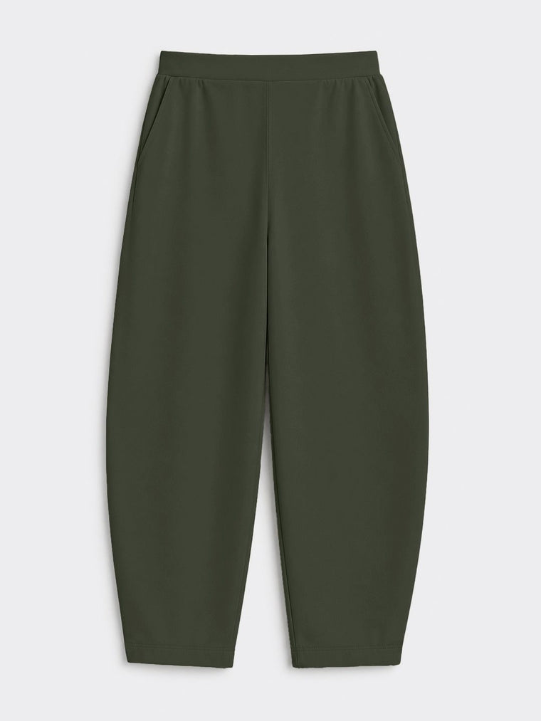 Premium Scuba Joggers: Classic Sage Women Barrel Joggers