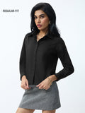 Classic Solids: Urban Black Women Regular Shirts