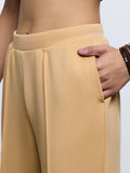 Premium Scuba Joggers: Biscuit Brown Women Slim Joggers