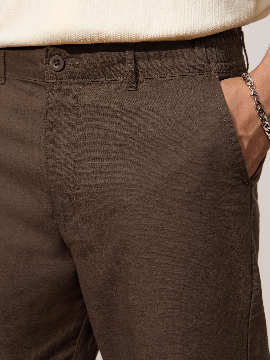 Korean Pants: Mocha Cotton Linen Pants