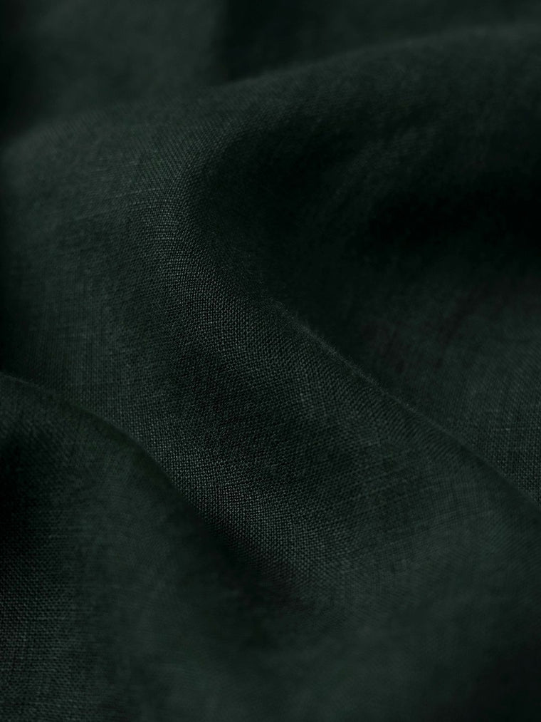 Luxe Linen Shirt: Dark Moss 100% Linen Shirts