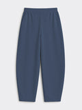 Premium Scuba Joggers: Denim Blue Women Barrel Joggers