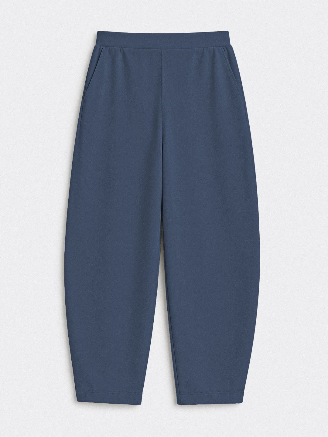 Premium Scuba Joggers: Denim Blue Women Barrel Joggers