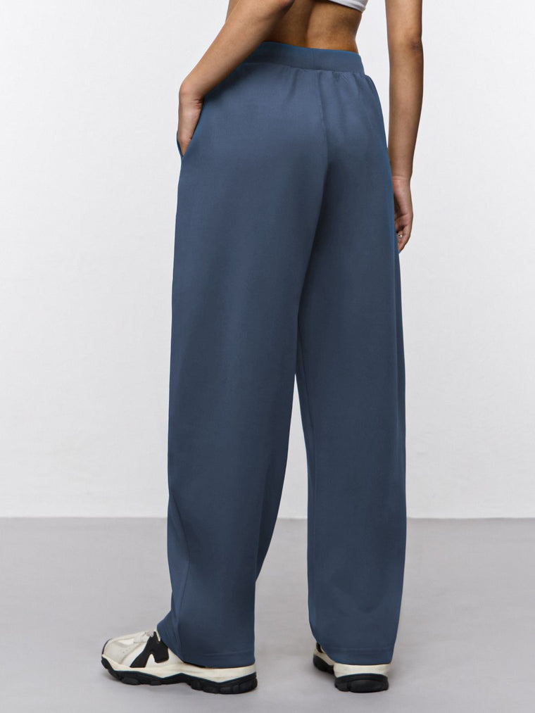 Premium Scuba Joggers: Denim Blue Women Barrel Joggers