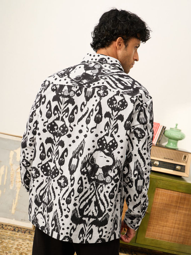 Peanuts: Ikat Snoopy Cotton Linen Shirts