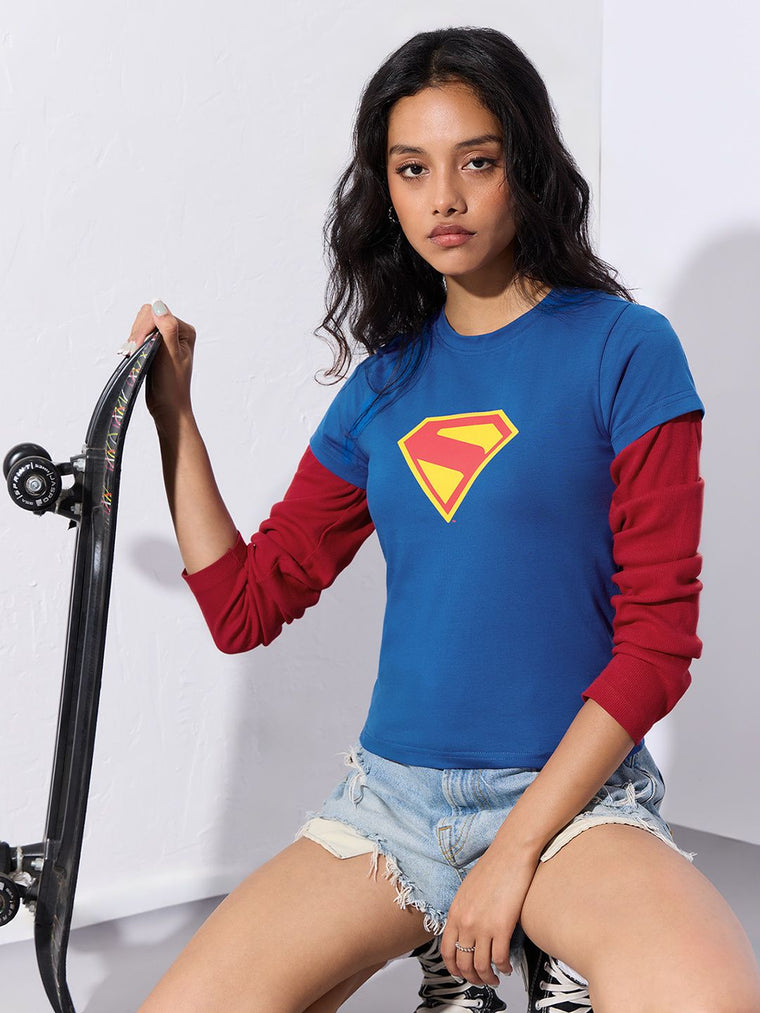 Supergirl: Super Suit Women Fitted T-Shirts