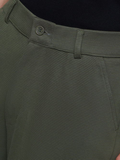 Ottoman Textured Pants: Olive Men Pants