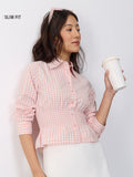 Plaid Shirt: Blush Women Fitted Shirts