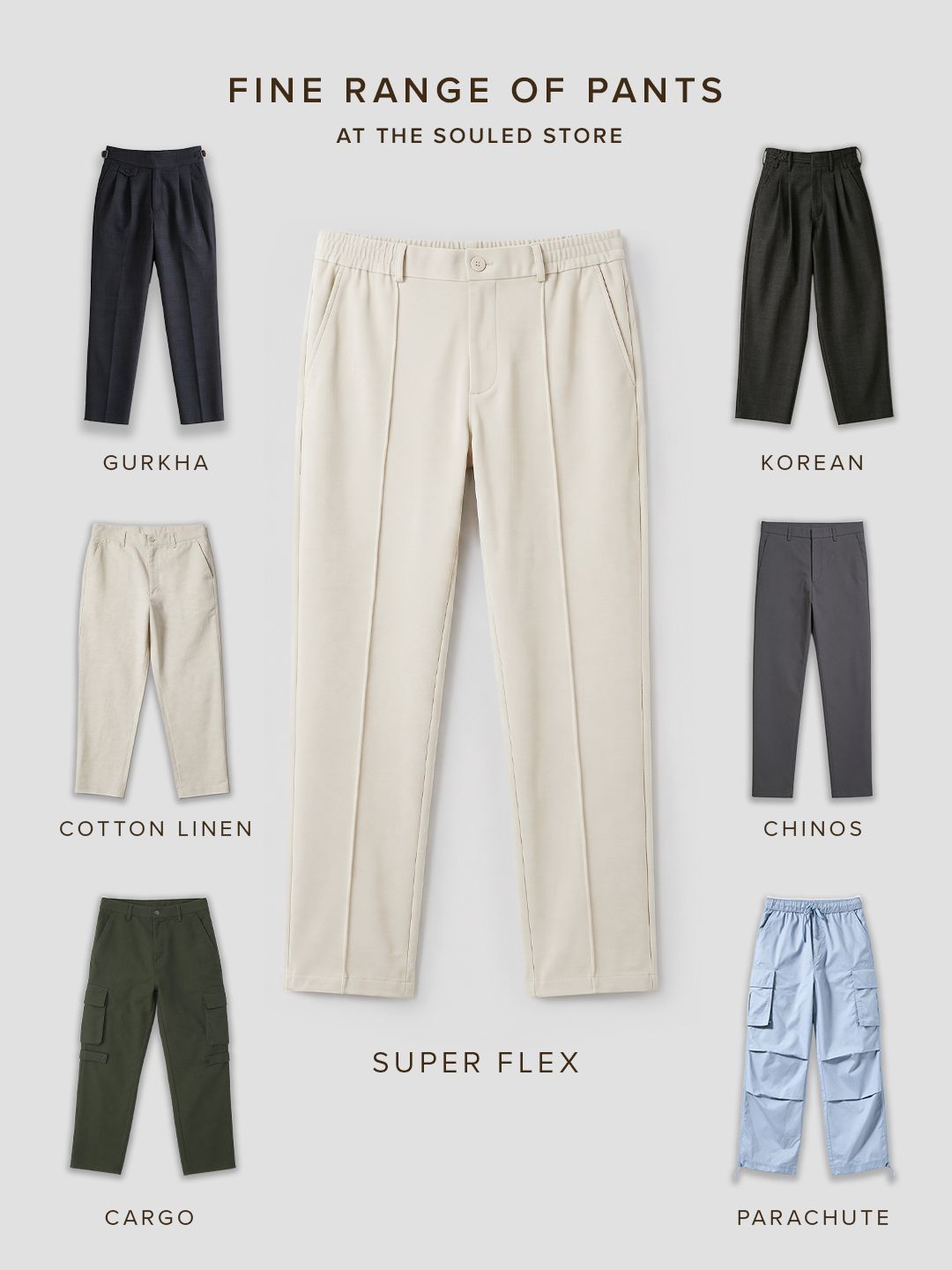 All-Day Pants : Ecru Men Pants