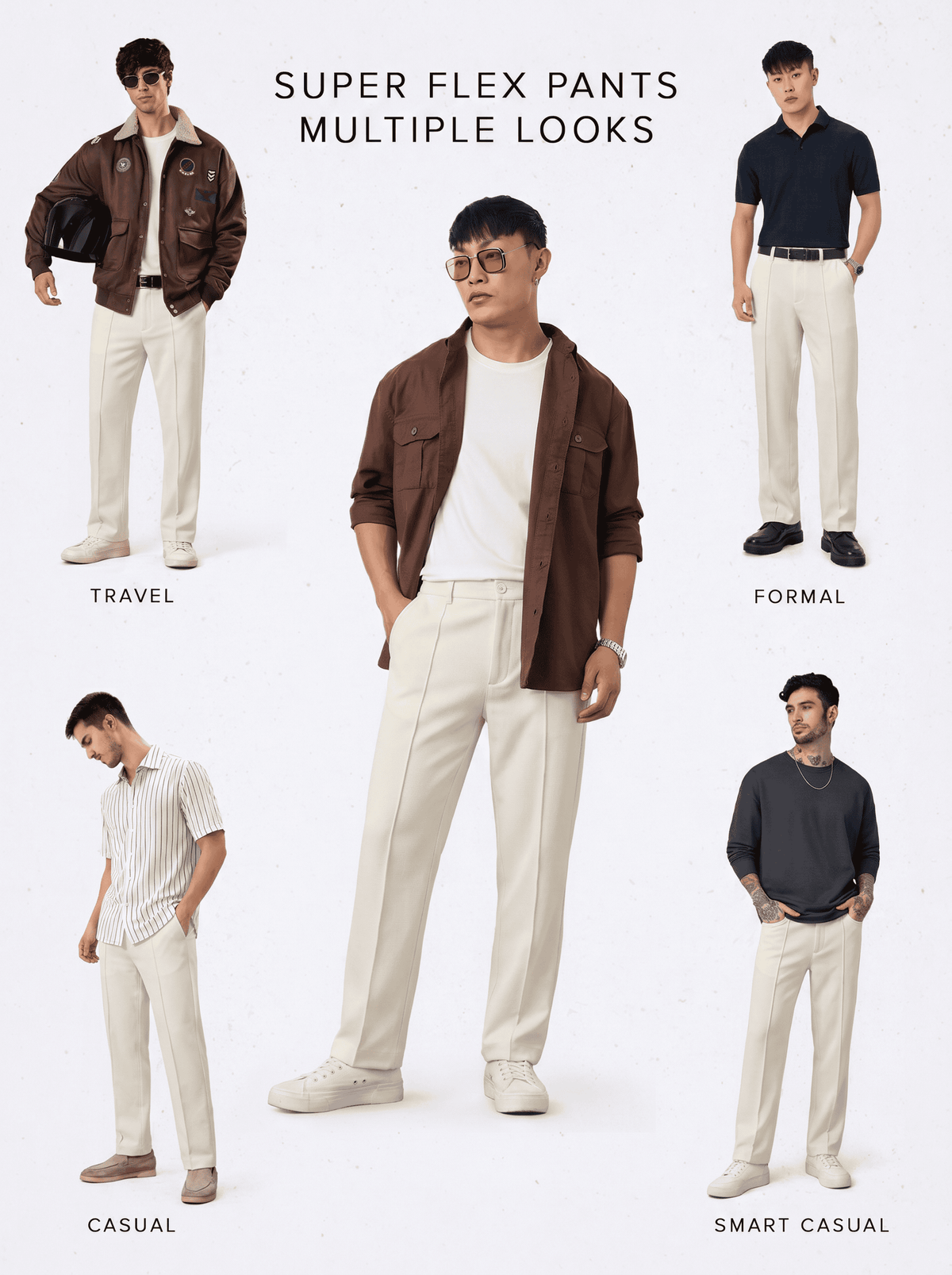 All-Day Pants : Ecru Men Pants