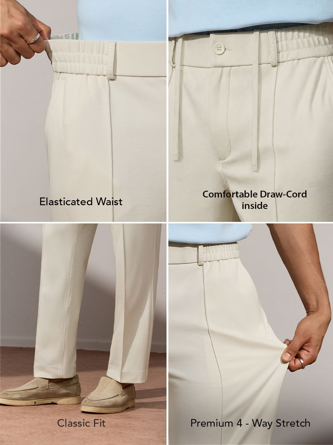 All-Day Pants : Ecru Men Pants