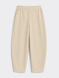 Premium Scuba Joggers: Vanilla Cream Women Barrel Joggers