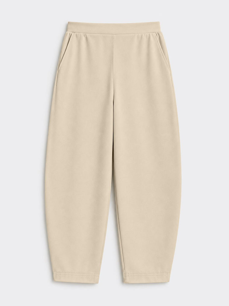 Premium Scuba Joggers: Vanilla Cream Women Barrel Joggers
