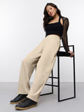 Premium Scuba Joggers: Vanilla Cream Women Barrel Joggers