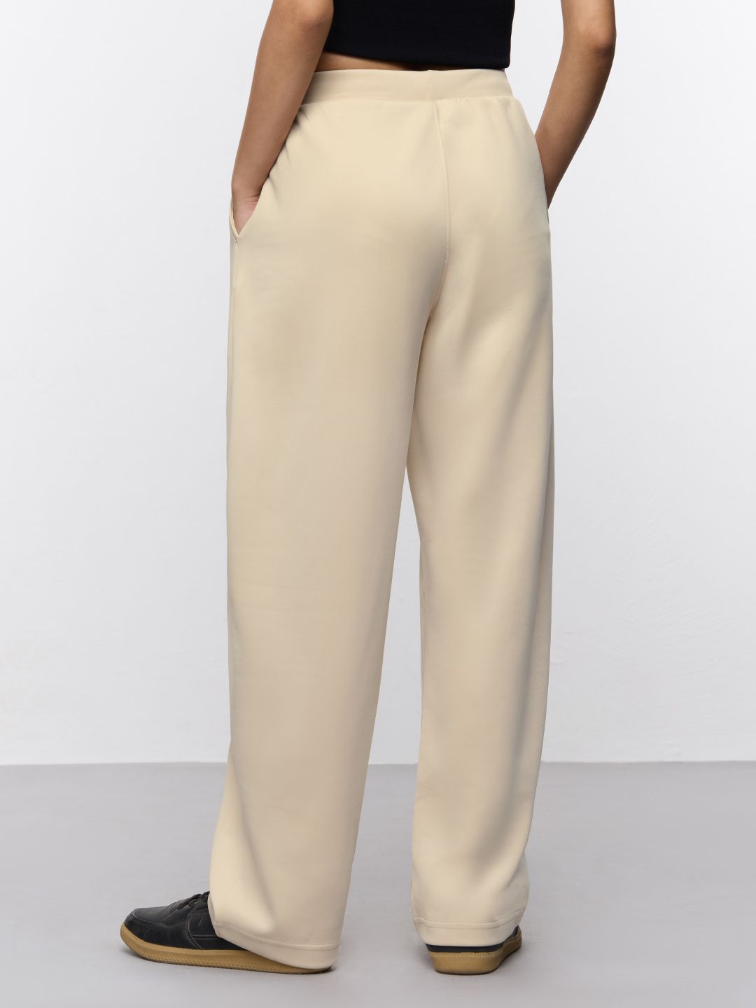 Premium Scuba Joggers: Vanilla Cream Women Barrel Joggers