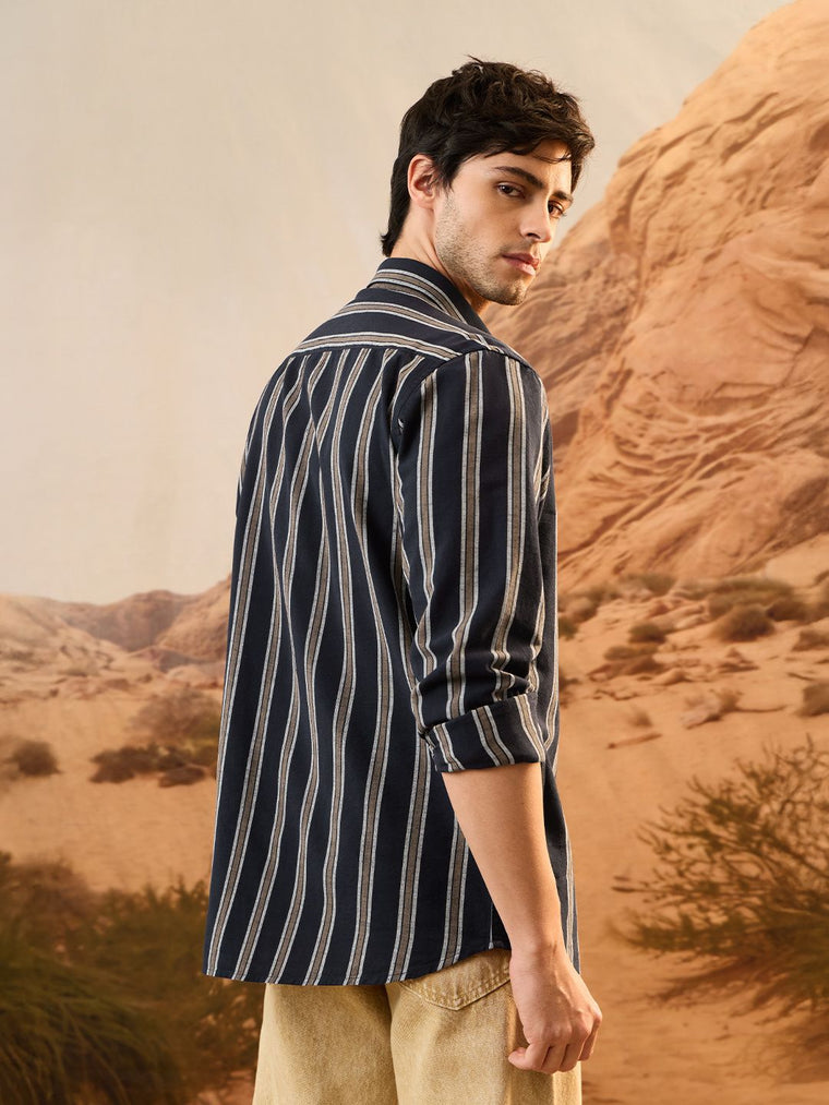 Cotton Linen Stripes: Harbour Cotton Linen Shirts