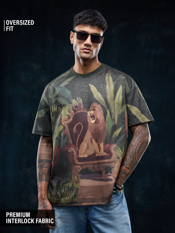 Art Tales: Lion Oversized T-Shirts