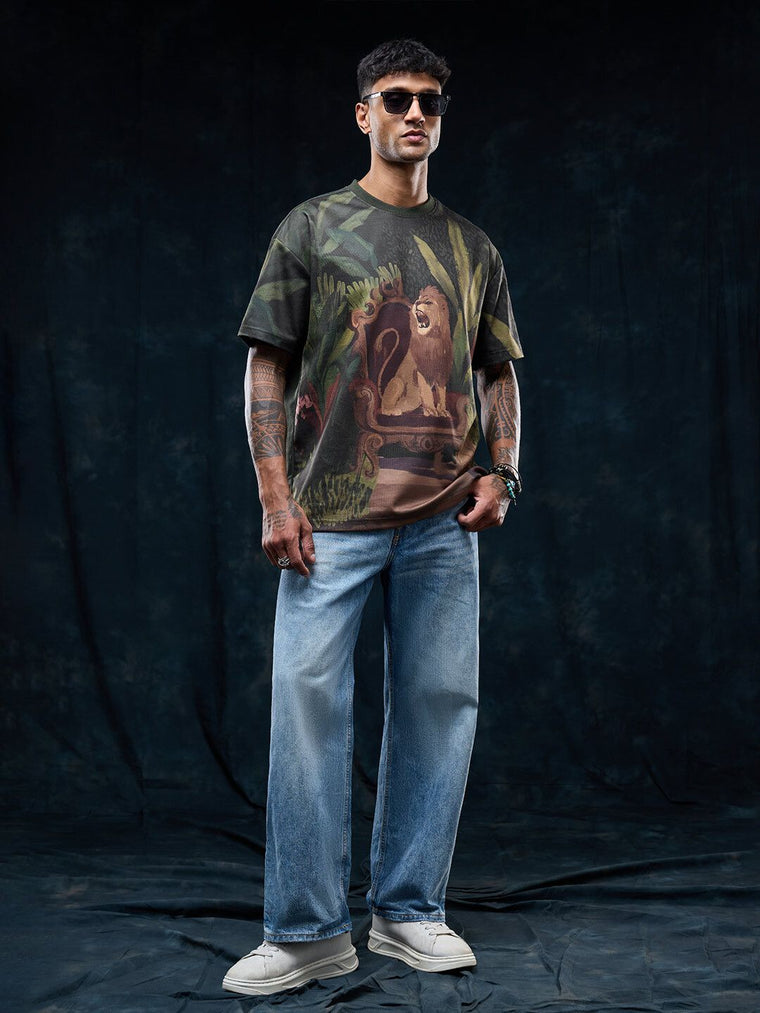 Art Tales: Lion Oversized T-Shirts