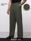 Ottoman Textured Pants: Olive Men Pants