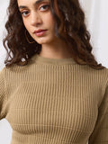 Textured Solid Top: Tiramisu Women Knit Tops