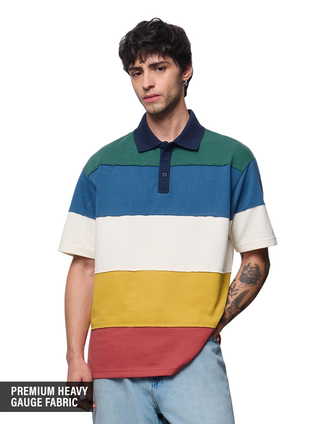 Oversized Polo: Rainbow Men Rugby Polos