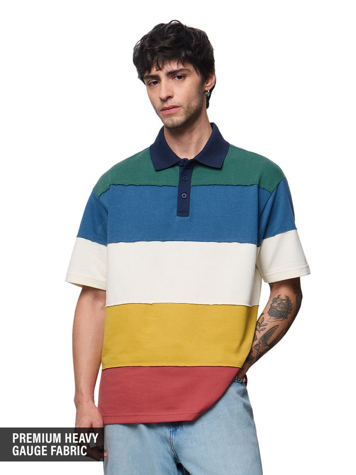 Oversized Polo: Rainbow Men Rugby Polos