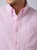 Oxford Shirt: Soft Pink Men Boxy Fit Shirts