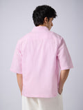 Oxford Shirt: Soft Pink Men Boxy Fit Shirts