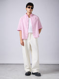 Oxford Shirt: Soft Pink Men Boxy Fit Shirts