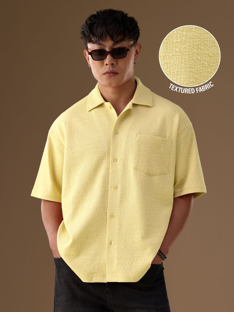 Oversized Shirt: Sunny Side Men Textured Shirts