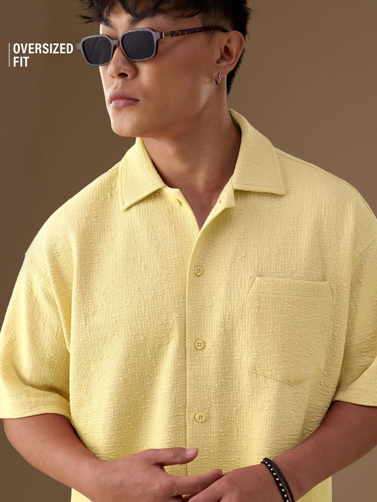 Oversized Shirt: Sunny Side Men Textured Shirts