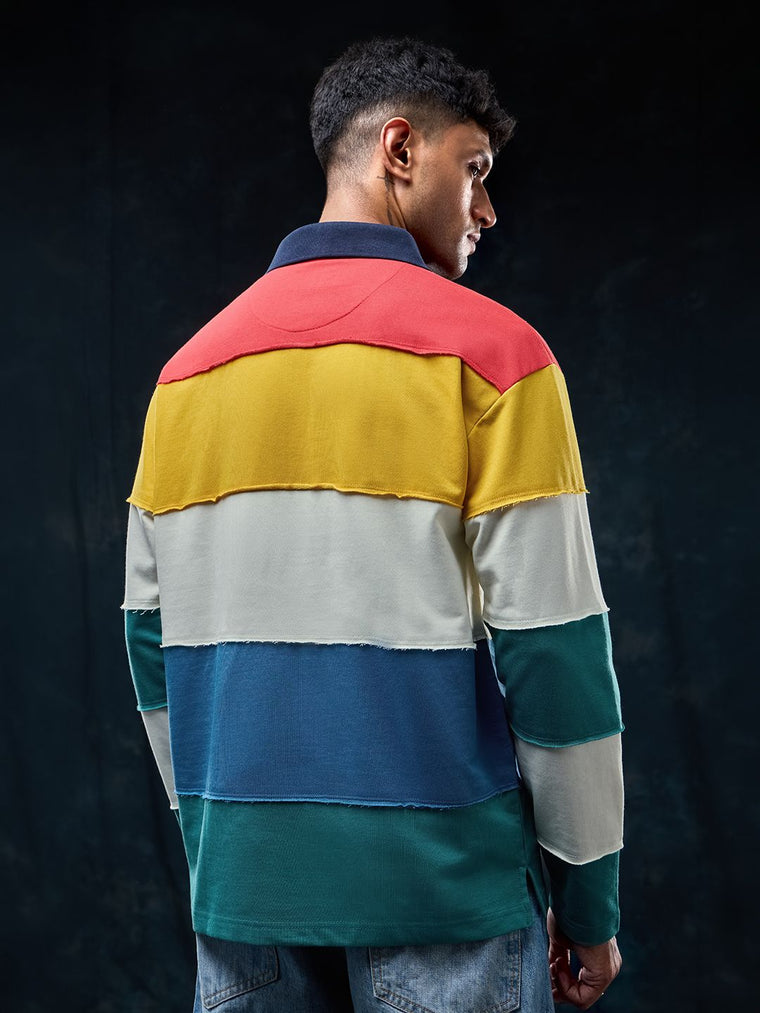 Colourblock Rugby Polo: Colourwave Men Rugby Polos