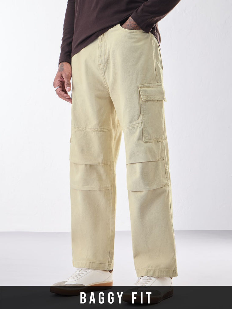 Cargo Denims: Vanilla Men Cargo Jeans